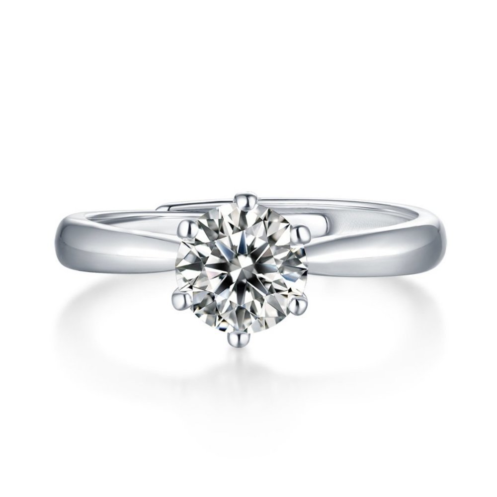 Certified 3ct. t.w. Diamond Moissanite Solitaire Engagement Ring NEW G - Picture 5 of 9